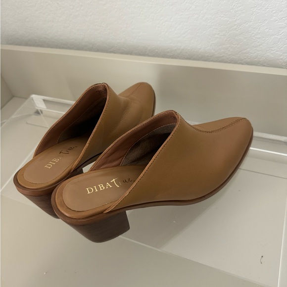 Tan Heeled Mules - Picture 1 of 6